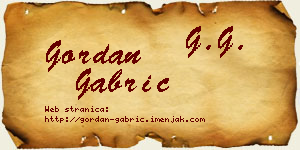 Gordan Gabrić vizit kartica